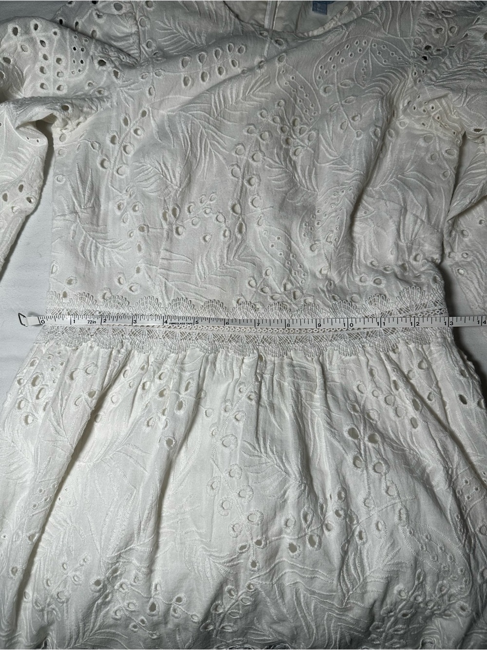 ANTONIO MELANI White Eyelet Lacs Maxi Dress. Bridal bachelorette cottagecore fem - Picture 10 of 11